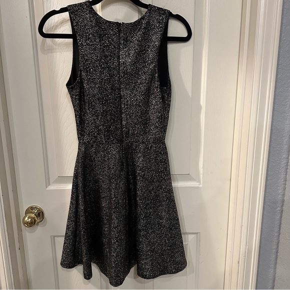 Aqua Brand Bloomingdales Scalloped Neck Dress Gold Glitter Black Small NYE Party - Picture 8 of 12